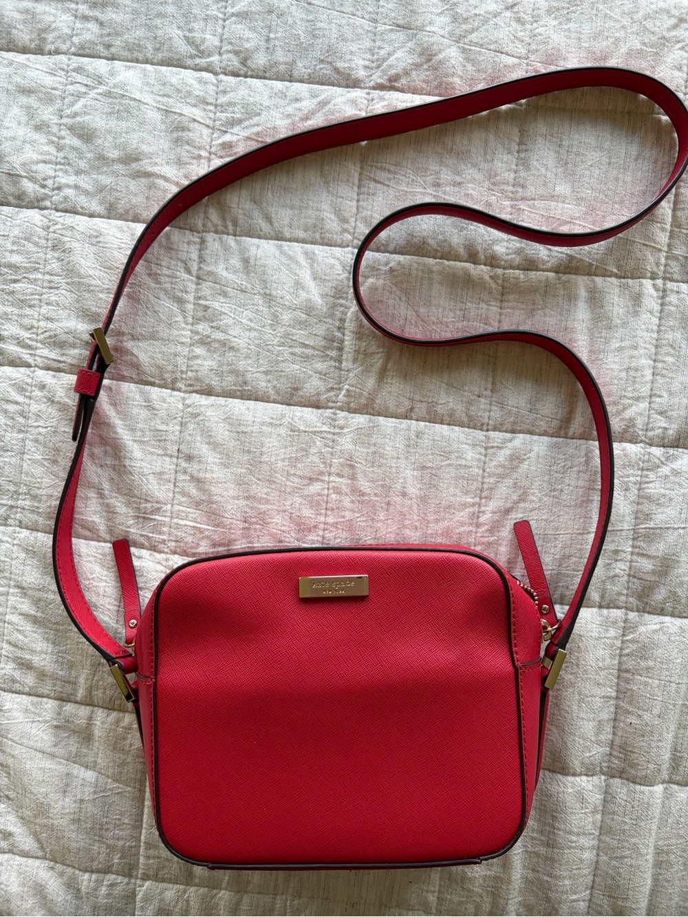 kate spade Red Saffiano Crossbody Camera Bag